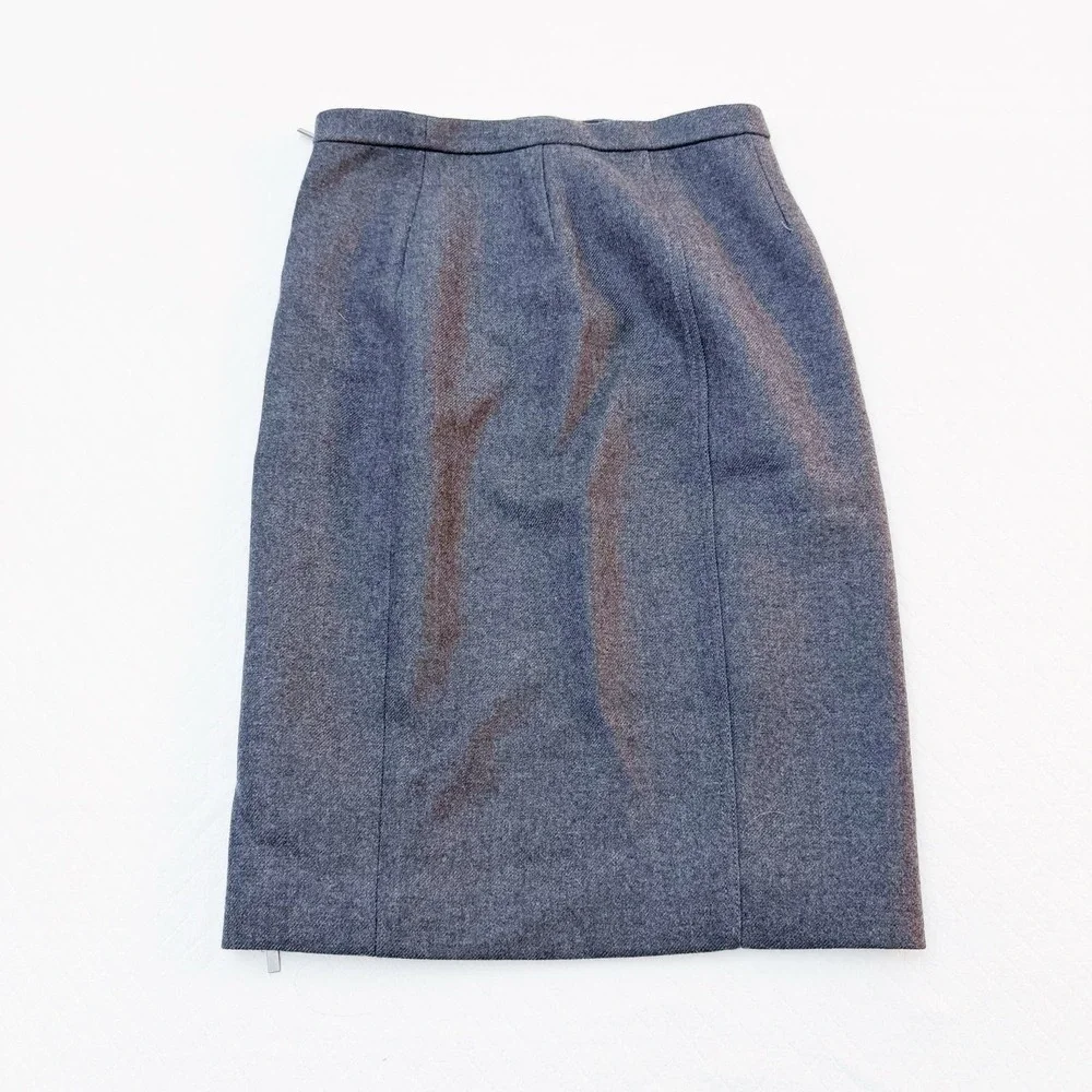 J. Crew Wool Pencil Skirt Zippered Accents Size OO Mint